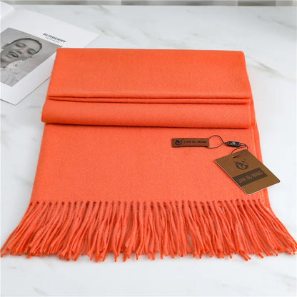 Elegant Wool Tørklæde – Stilfuldt og Behageligt Vintertilbehør Scarfs Tech Butik Orange Længde (190 cm) Bredde (68 cm)