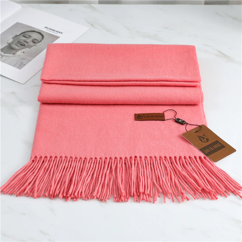 Elegant Wool Tørklæde – Stilfuldt og Behageligt Vintertilbehør Scarfs Tech Butik Pink Længde (190 cm) Bredde (68 cm)