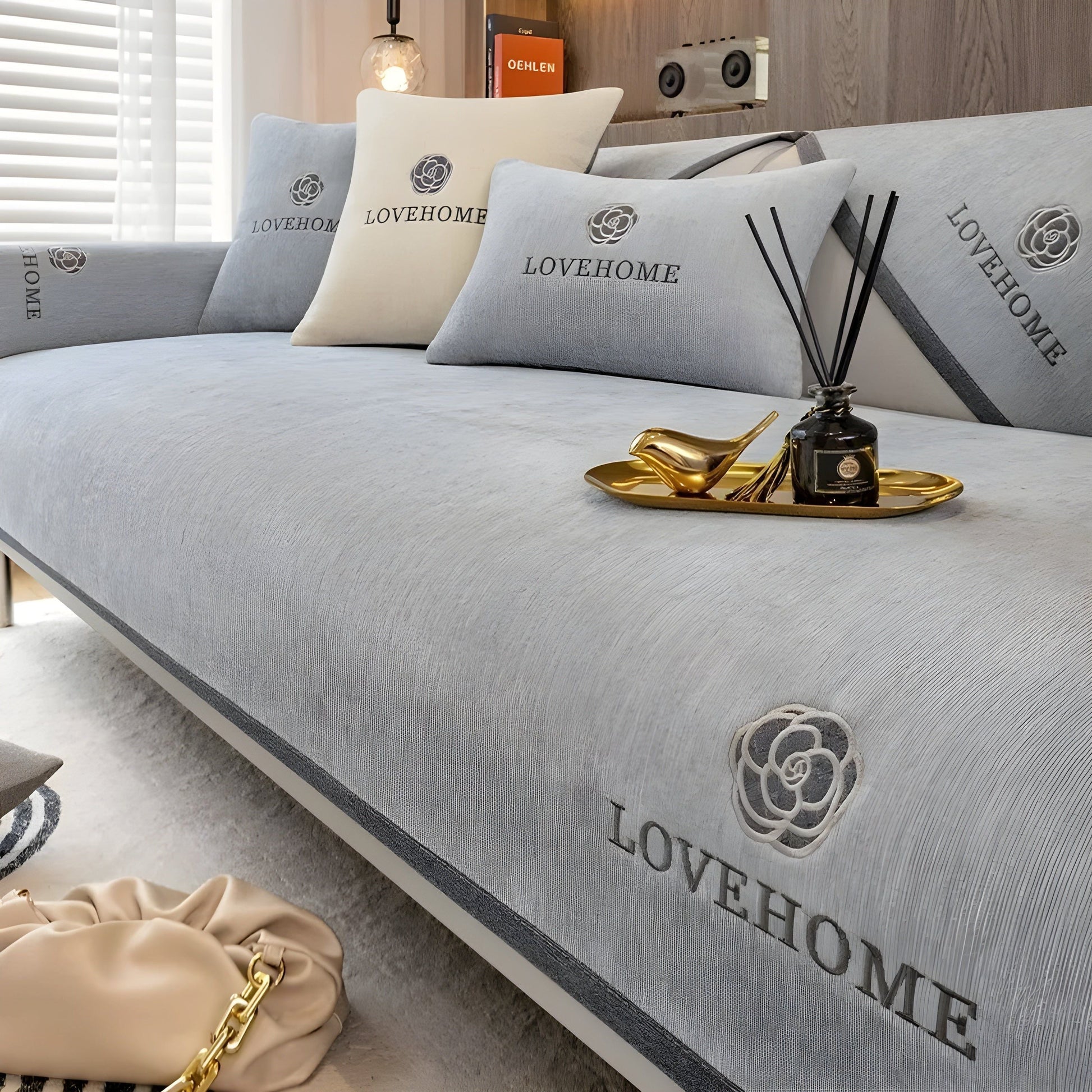 Moderne Skridsikker Sofabetræk – Anti-Skrid Beskyttelse & Elegant Pasform Sofa Covers Tech Butik Lysegrå 70x70cm