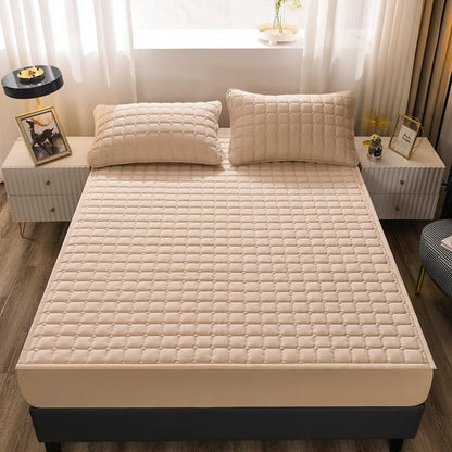 Quiltet Vandtæt Madrasunderlag – Komfortabel Madrasbeskytter med Facon Mattress Protectors Tech Butik Beige 4x6