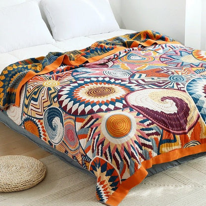 Stilfuldt Boho Tæppe – Elegant & Hyggeligt Nordisk Design Tæpper Tech Butik Orange Aztec 150x200cm