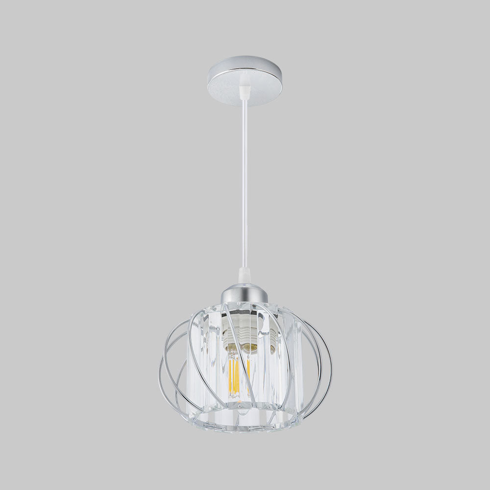 Stilfuld Globulær Glas Pendellampe - Minimal Elegance til Moderne Hjem Ceiling Light Tech Butik Sølv Pendel lys D16*H16cm