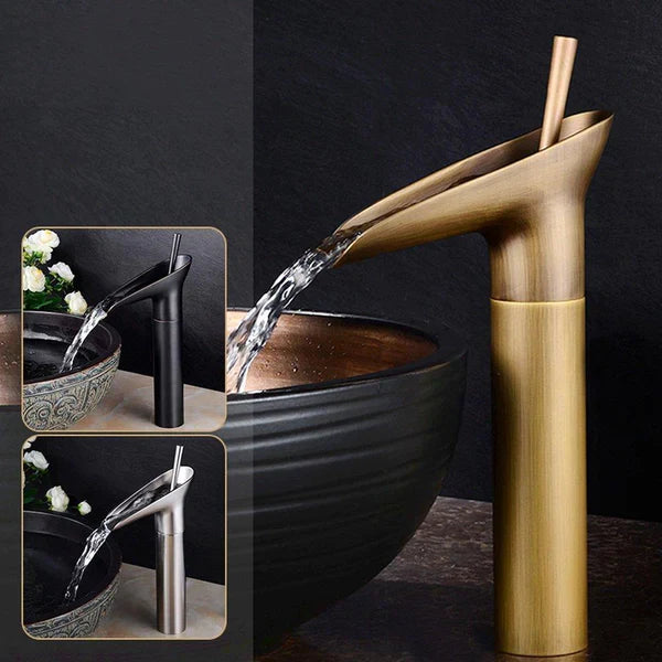 Vandfald Antik Vandhane – Elegant Messing Håndvaskblander Tech Butik
