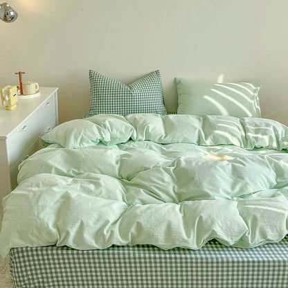 Hyggeligt Ternet Sengetøjssæt – Blødt & Stilfuldt Dynebetræk til Chic Soveværelser Bedding Set Tech Butik