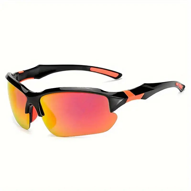 Polariserede Sports-Solbriller – Letvægt, UV-Beskyttelse og Komfort til Aktiv Brug *Gepolariseerde Sportzonnebril - AdventureVision €20 Tech Butik Sort-orange