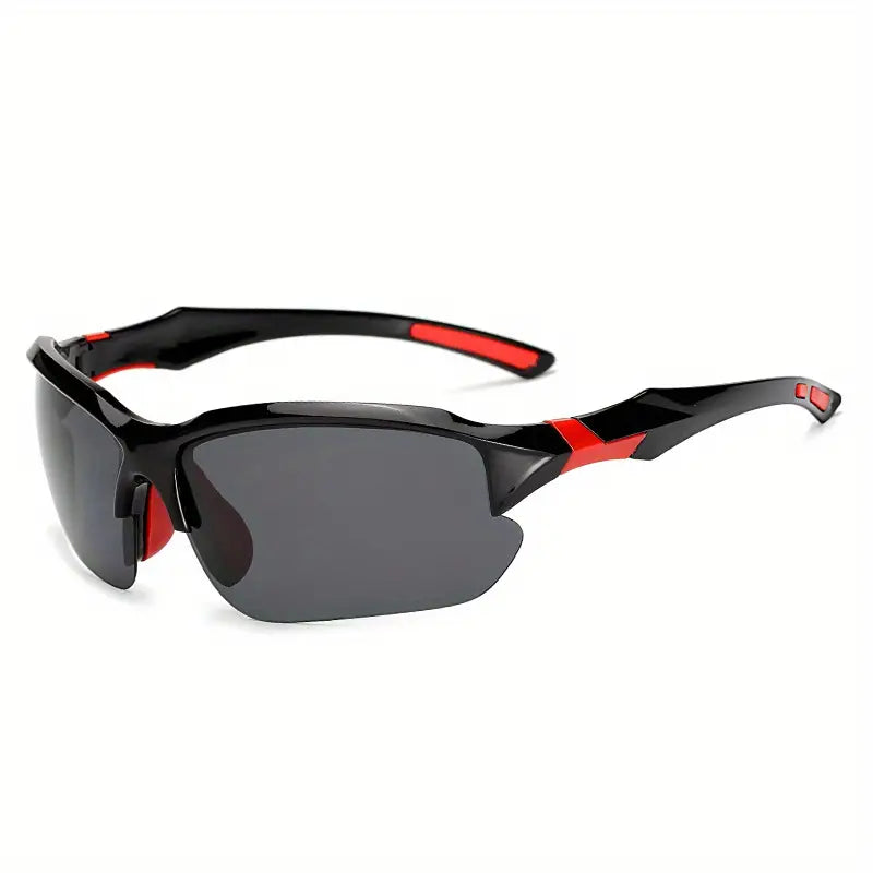 Polariserede Sports-Solbriller – Letvægt, UV-Beskyttelse og Komfort til Aktiv Brug *Gepolariseerde Sportzonnebril - AdventureVision €20 Tech Butik Sort-rød