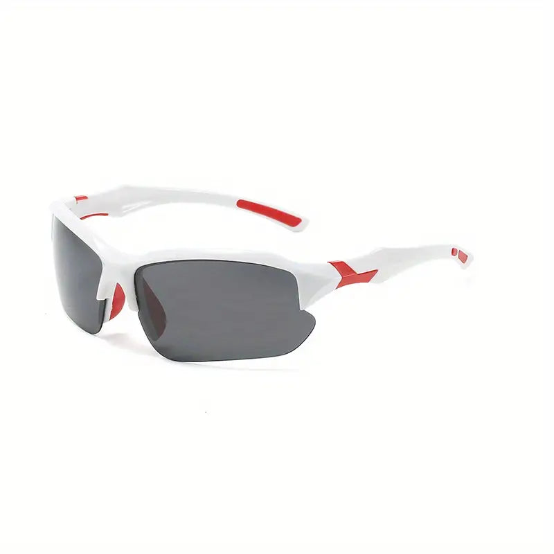 Polariserede Sports-Solbriller – Letvægt, UV-Beskyttelse og Komfort til Aktiv Brug *Gepolariseerde Sportzonnebril - AdventureVision €20 Tech Butik Hvid-rød