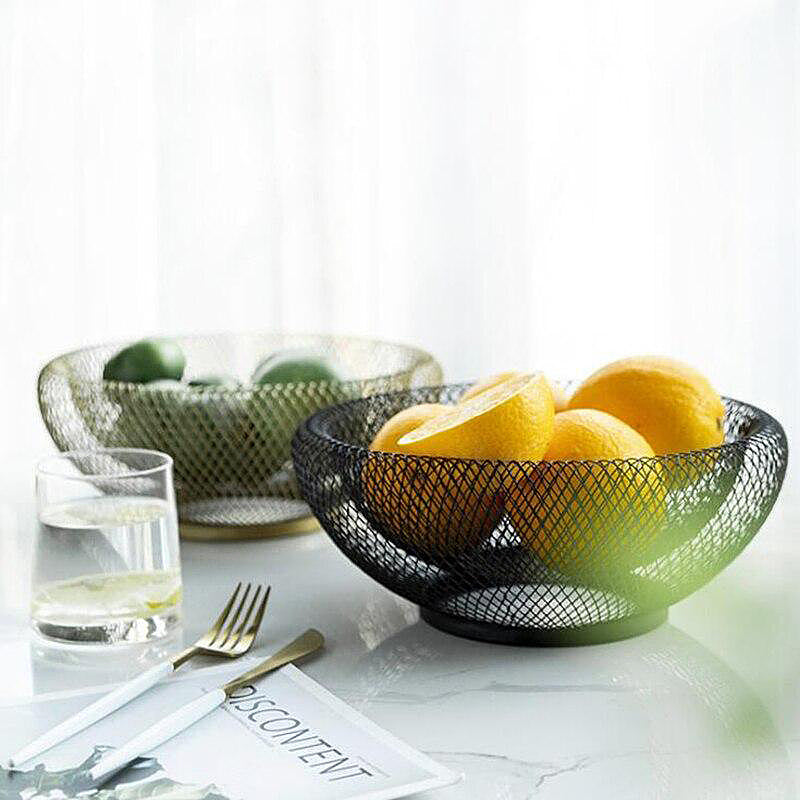 Dobbeltvægget frugtskål i metal – Dekorativ centerpiece i mesh-design Storage & Organization Tech Butik