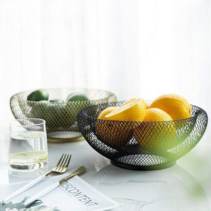 Dobbeltvægget frugtskål i metal – Dekorativ centerpiece i mesh-design Storage & Organization Tech Butik