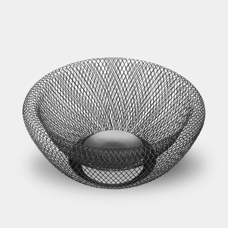 Dobbeltvægget frugtskål i metal – Dekorativ centerpiece i mesh-design Storage & Organization Tech Butik Sort