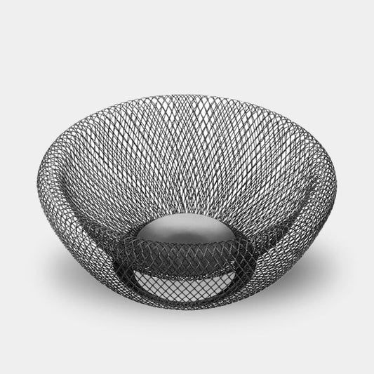 Dobbeltvægget frugtskål i metal – Dekorativ centerpiece i mesh-design Storage & Organization Tech Butik Sort