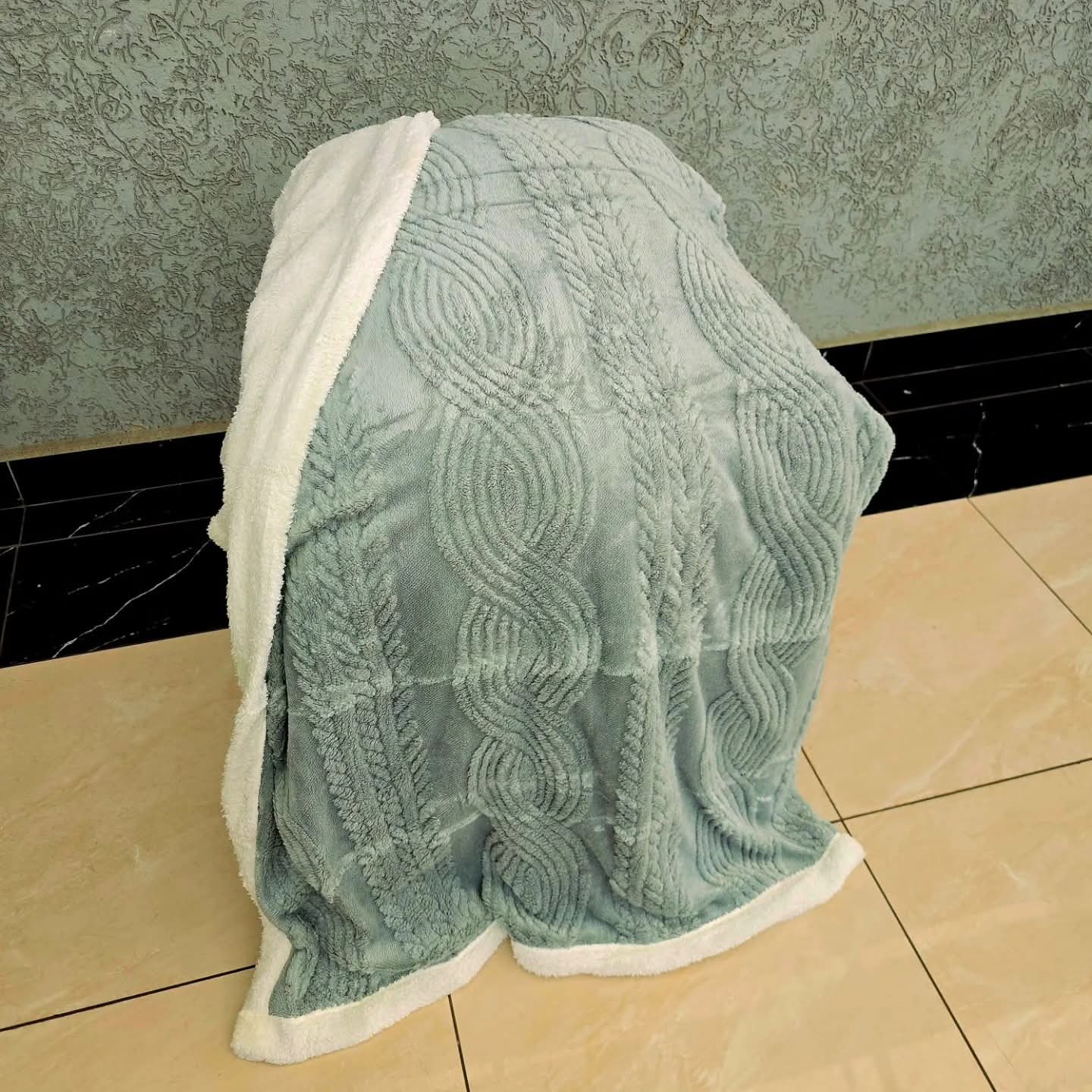 Elegant Dobbelt-sidet Lammeuldstæppe – Perfekt til Stue og Soveværelse Blankets Tech Butik D Tæppe