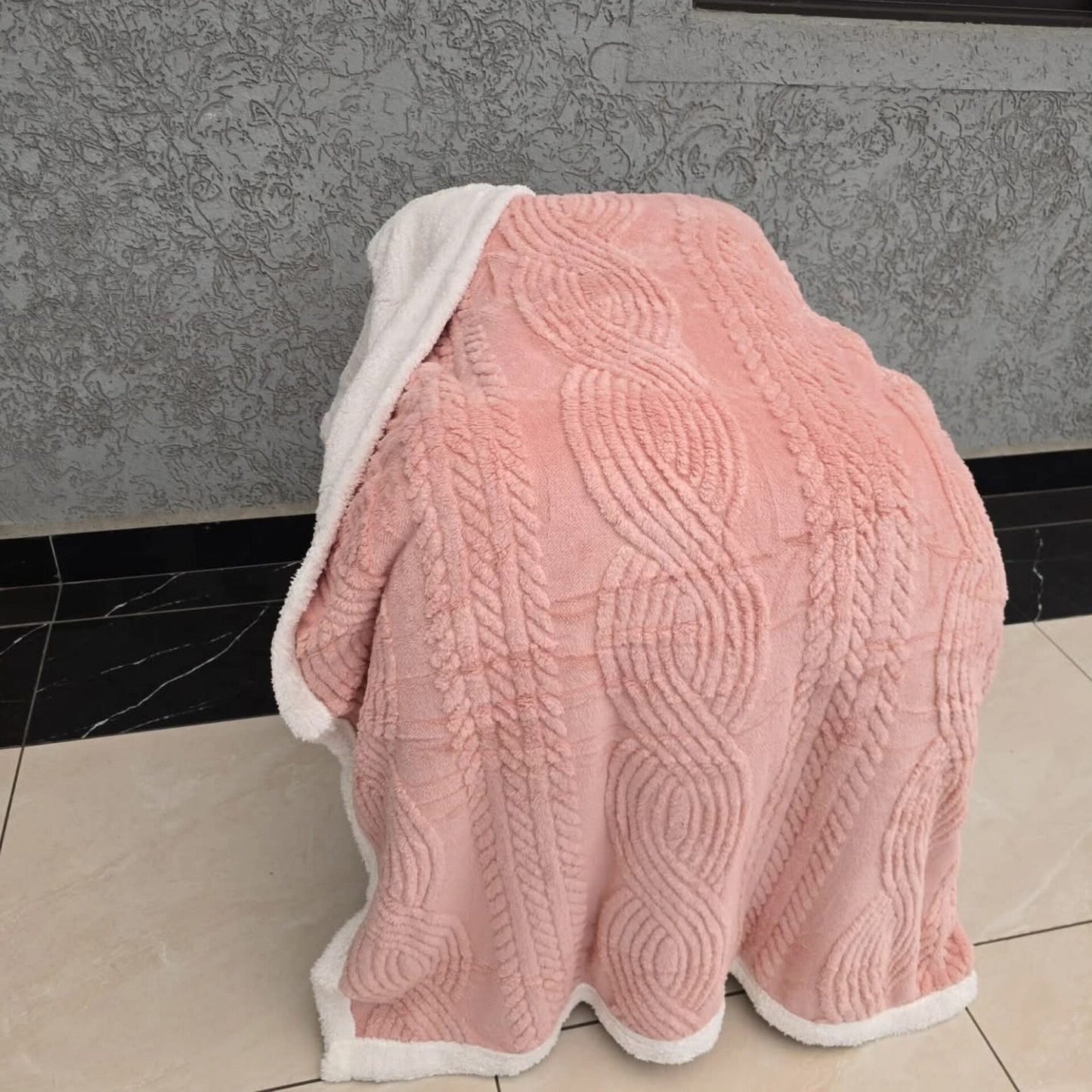 Elegant Dobbelt-sidet Lammeuldstæppe – Perfekt til Stue og Soveværelse Blankets Tech Butik C Tæppe