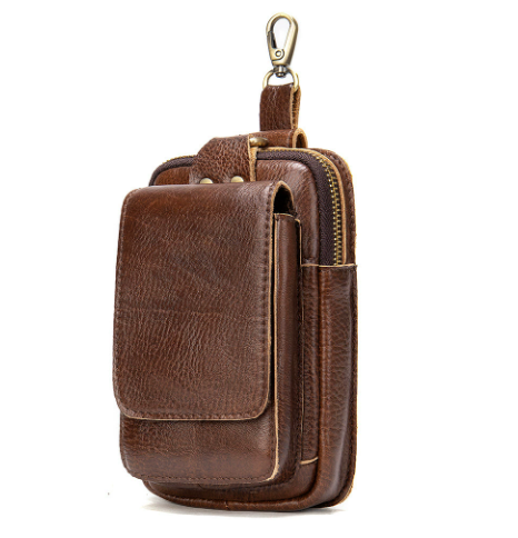 Elegant Ægte Læder Herre Bæretaske – Stilfuld, Funktionel og Strålingsbeskyttende Wallets Tech Butik Mørkebrun