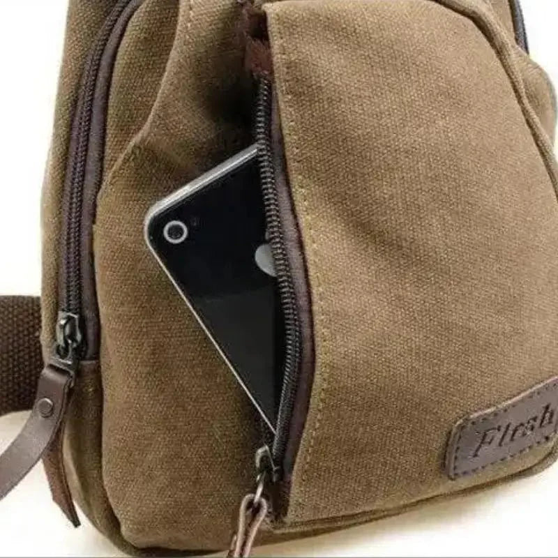 Robust Skuldertaske i Slidstærkt Stof – Justerbar, Praktisk og Komfortabel til Hverdagsbrug SAC MILITAIRE VINTAGE Tech Butik