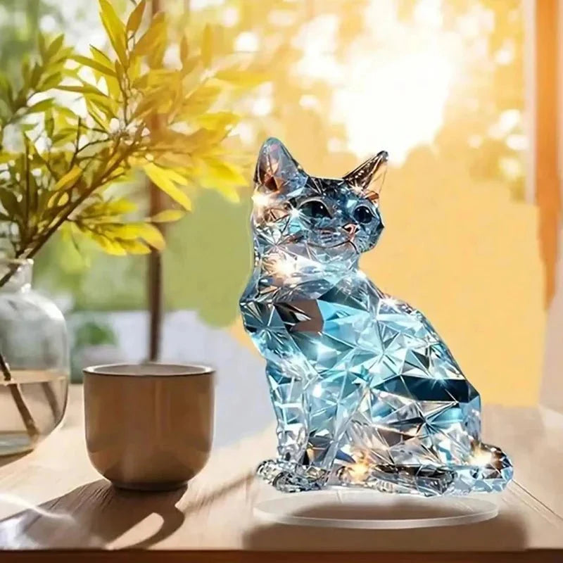 Dekorativ Katte Skulptur – Klassisk og Elegant i Resin Decoration Tech Butik Azurblå