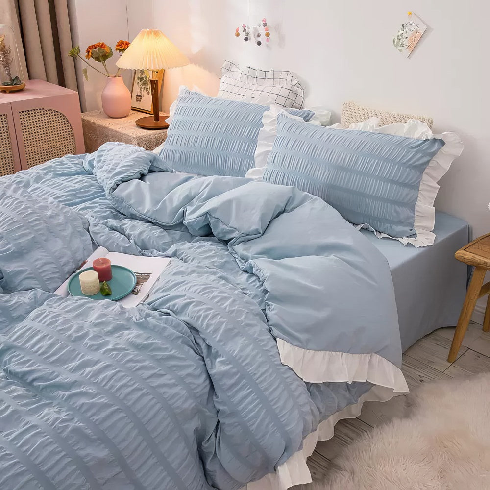 Blødt Ribbet Sengetøjssæt – Blid Fornemmelse og Moderne Minimalistisk Udseende Bed Sets Tech Butik