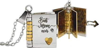 Åbningsbar Bog Halskæde – Charmerende Litterært Smykke med Skjult Overraskelse Necklace Tech Butik Mor Sølv