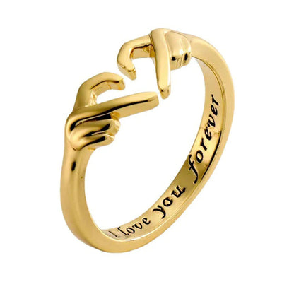 Klemring – Justerbar Ring med Symbolsk Design og Følelsesmæssig Betydning sandsberg20260627 Tech Butik Håndhjerte (guld)