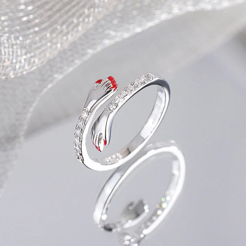 Klemring – Justerbar Ring med Symbolsk Design og Følelsesmæssig Betydning sandsberg20260627 Tech Butik Diamant (sølvfarvet)
