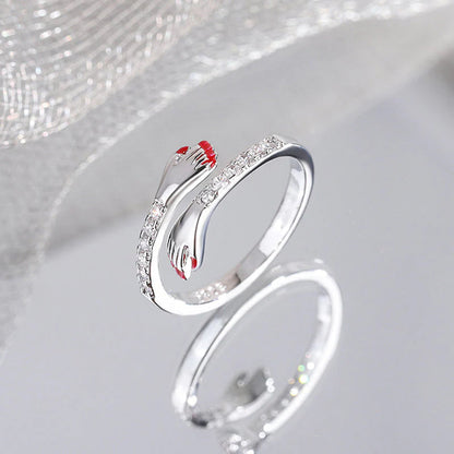 Klemring – Justerbar Ring med Symbolsk Design og Følelsesmæssig Betydning sandsberg20260627 Tech Butik Diamant (sølvfarvet)