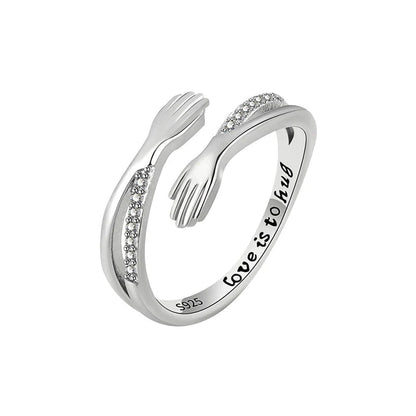 Klemring – Justerbar Ring med Symbolsk Design og Følelsesmæssig Betydning sandsberg20260627 Tech Butik Klassisk med kort (Sølv)