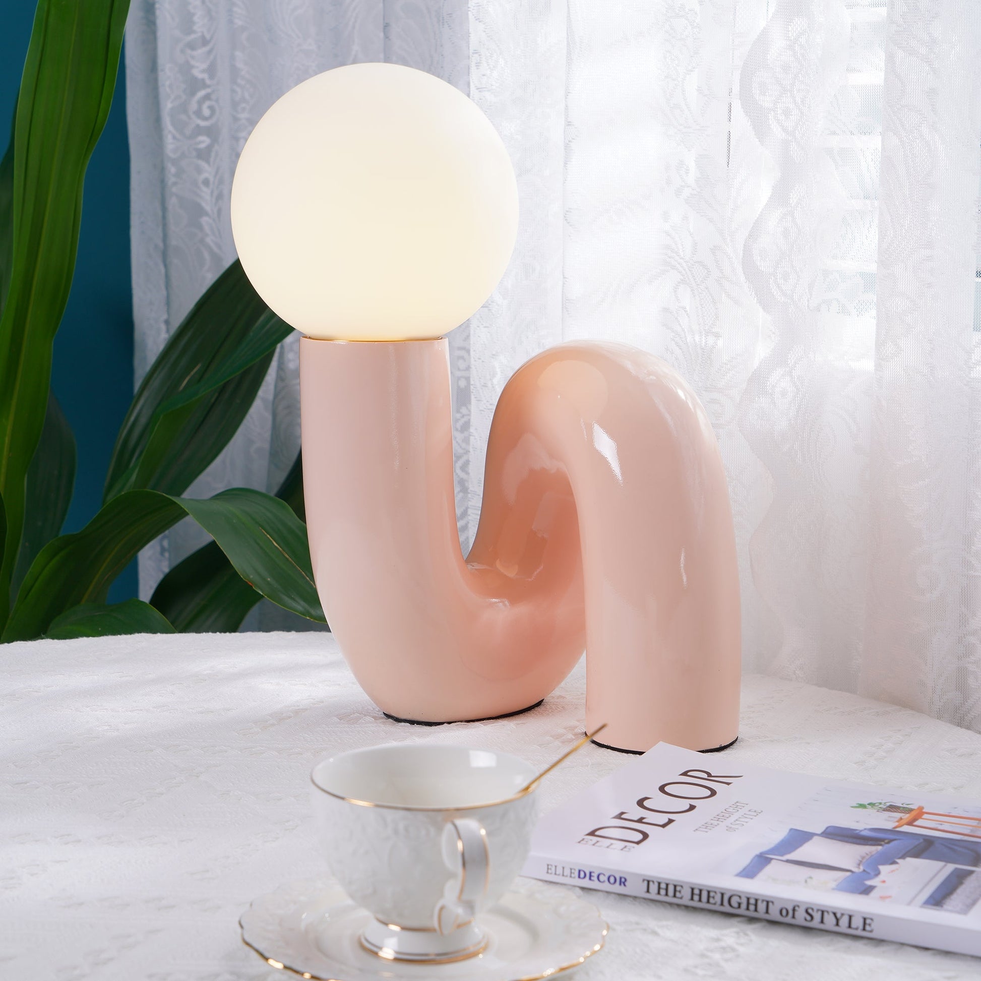 Elegant Spiral Glasbordlampe – Moderne Elegance med Skulpturelt Lys Table lamp Tech Butik