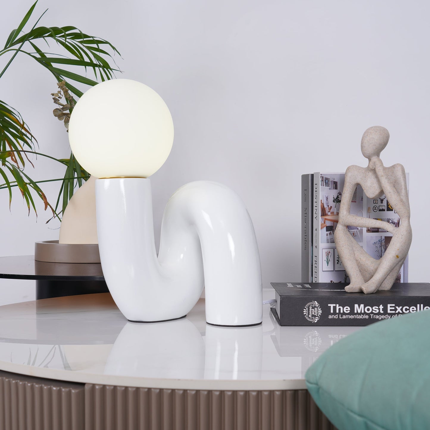Elegant Spiral Glasbordlampe – Moderne Elegance med Skulpturelt Lys Table lamp Tech Butik