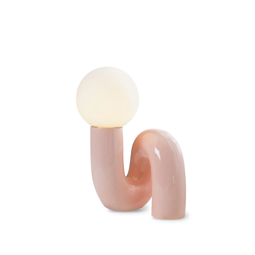 Elegant Spiral Glasbordlampe – Moderne Elegance med Skulpturelt Lys Table lamp Tech Butik Lyserød Dia 26 cm x H 40 cm / ∅ 10.2″ x H 15.8″ US stik