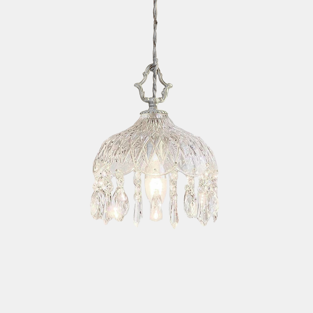 Retro Messing Krystal Glas Pendellampe – Vintage Elegant Belysning til Klassiske Interiører Pendant Lights Tech Butik Klar Dia15cm*H20cm / Dia5.9" x H7.87"