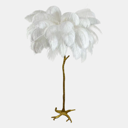 Luksus Struds Fjeder Gulvlampe – Forvandl Dit Rum til et Stilfuldt og Luksuriøst Fristed Floor Lamps Tech Butik Hvid Dia 75cmx H 120cm/D 29.53"x H47.24"