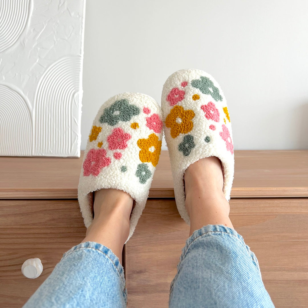Dame Blomster hjemmesko - Hygge Slip-On Blomsterkomfort til Glade Fødder Slippers Tech Butik